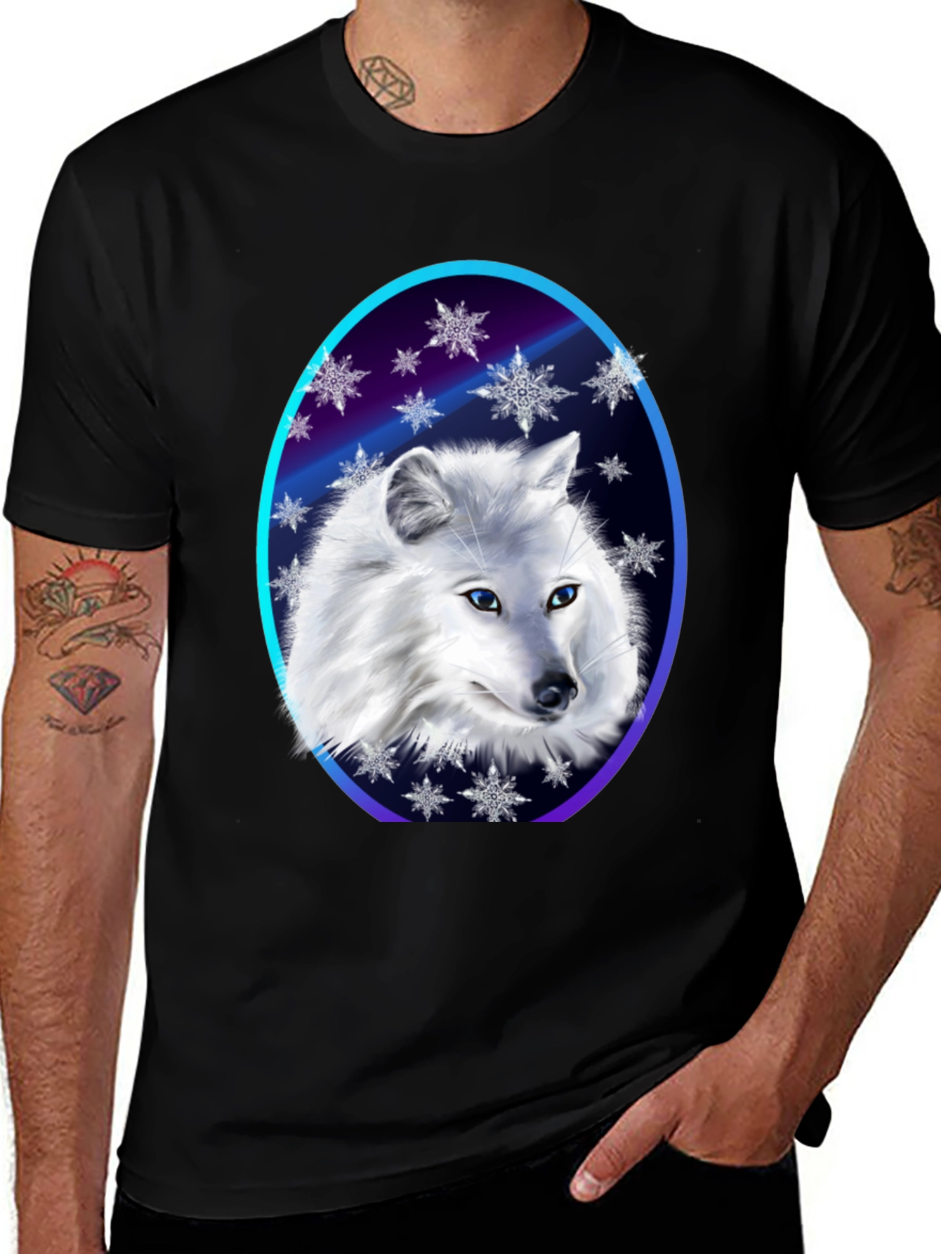 Variant 29 of Arctic Fox Snowflake T-Shirt - Winter Apparel