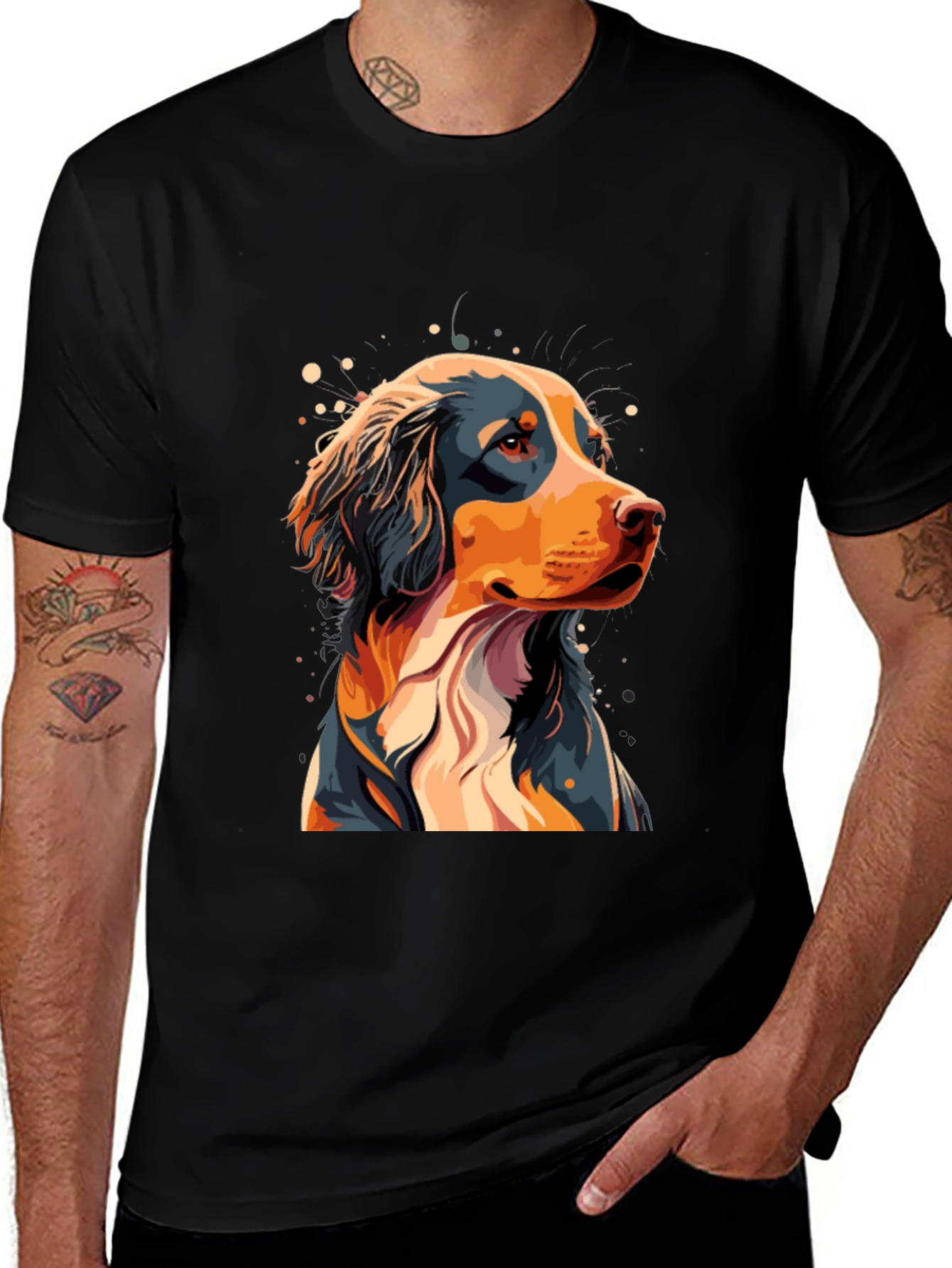 Variant 21 of Dog Graphic Tee - Black T-Shirt
