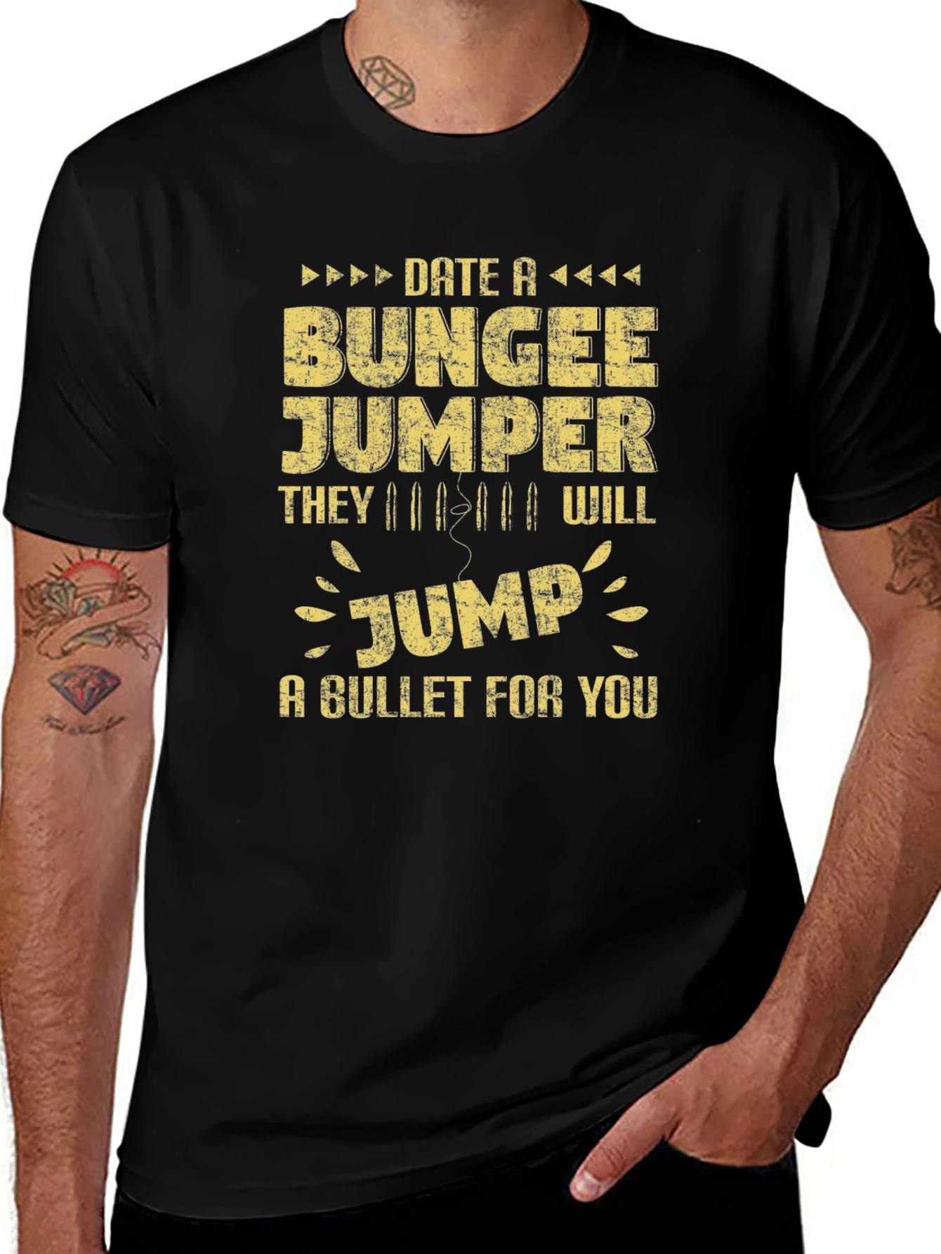 Variant 6 of Date a Bungee Jumper Funny Graphic Tee