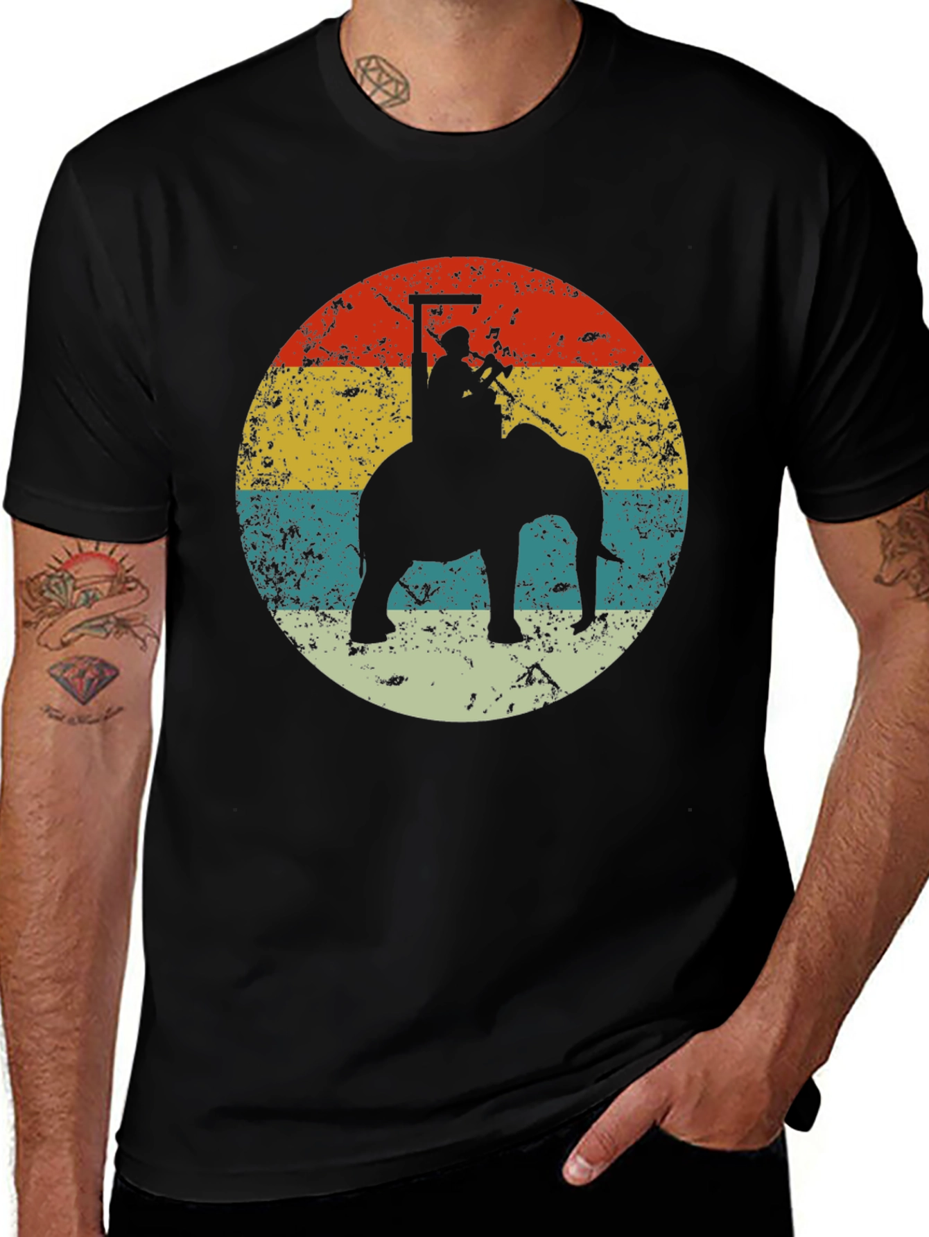 Variant 16 of Vintage Elephant Rider Graphic T-Shirt