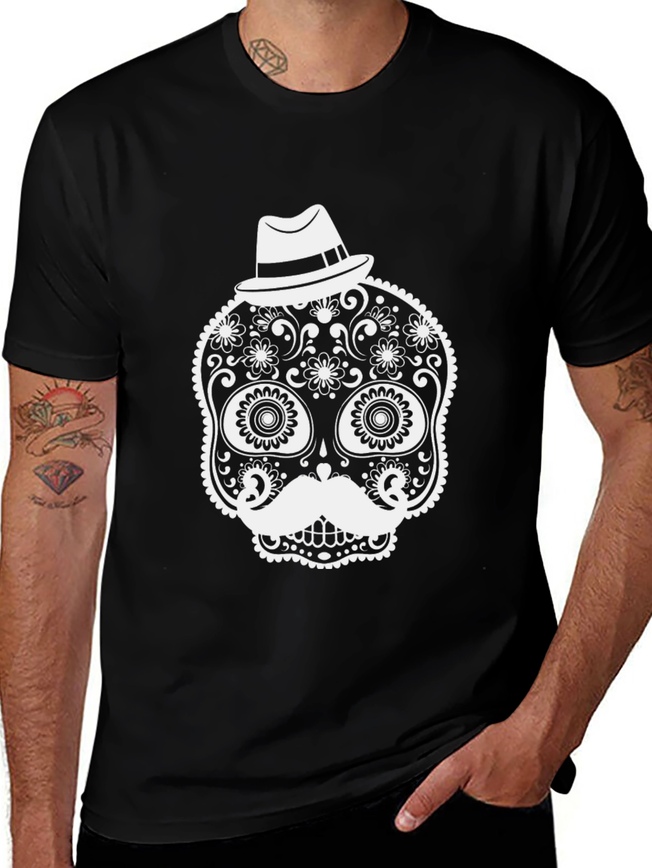 Variant 11 of Stylish Black Sugar Skull T-Shirt