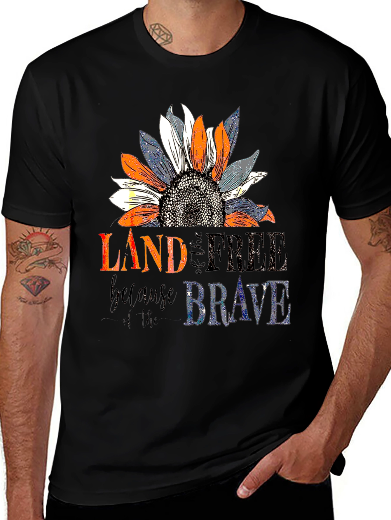 Variant 3 of Land of the Free Brave Patriotic T-Shirt