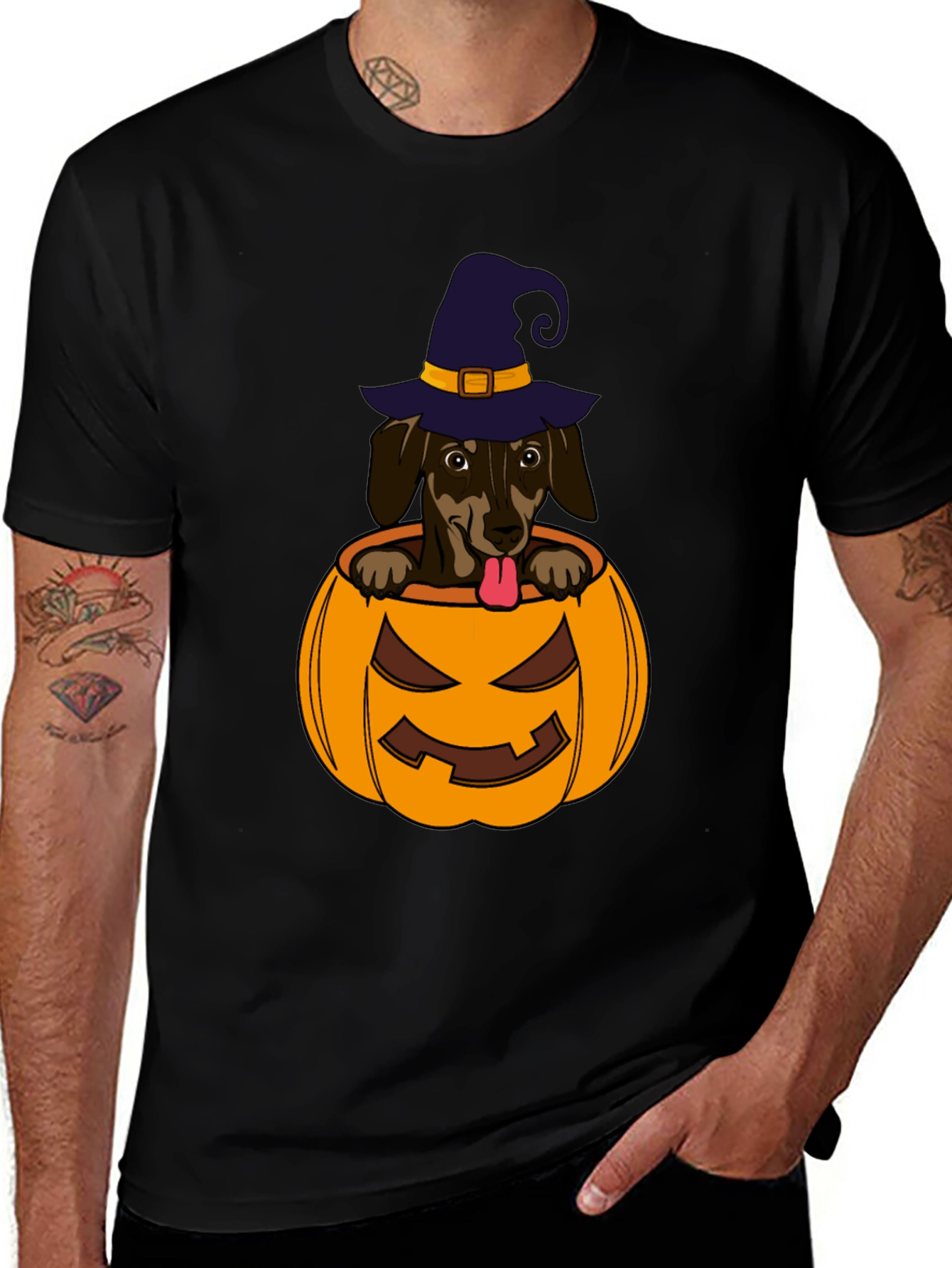 Variant 15 of Halloween Dachshund in Pumpkin T-Shirt