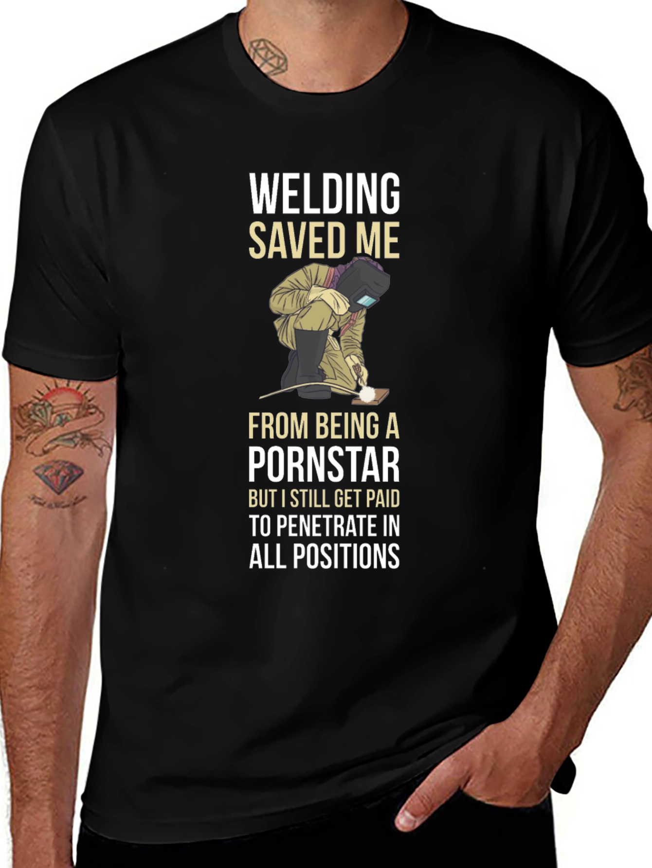 Welding Saved Me T-Shirt Funny Welder Tee