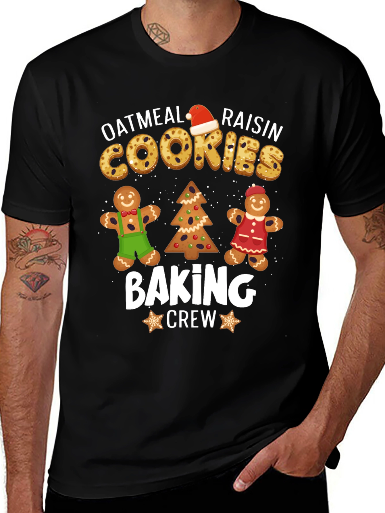 Oatmeal Raisin Cookies Baking Crew Christmas T-Shirt