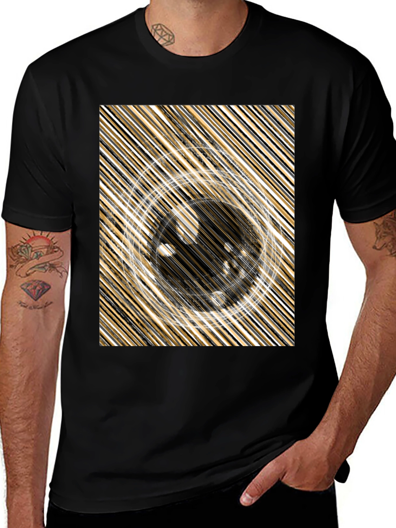 Variant 10 of Abstract Design Black Crew Neck Tee