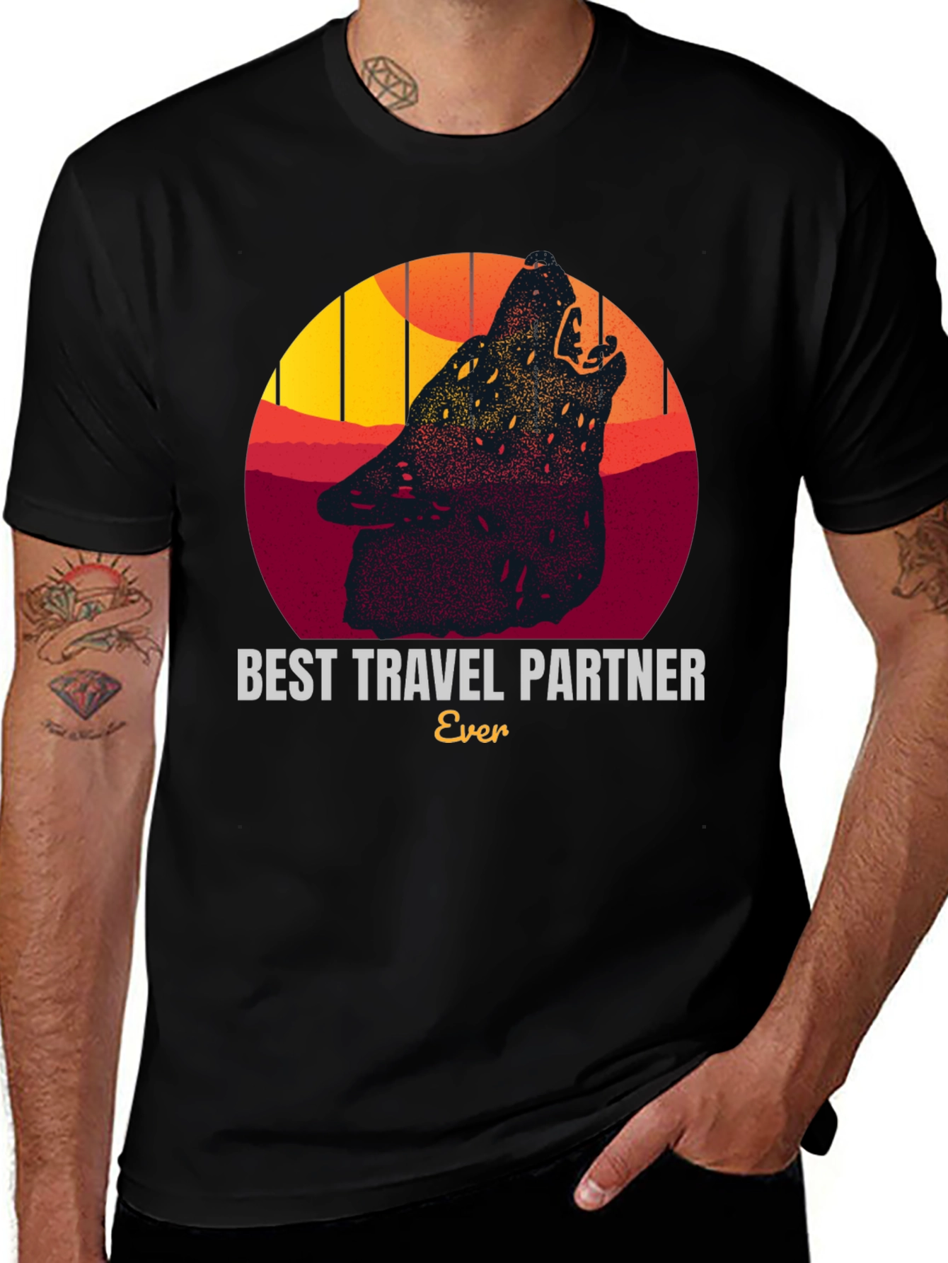 Variant 21 of Best Travel Partner Ever Wolf Graphic T-Shirt