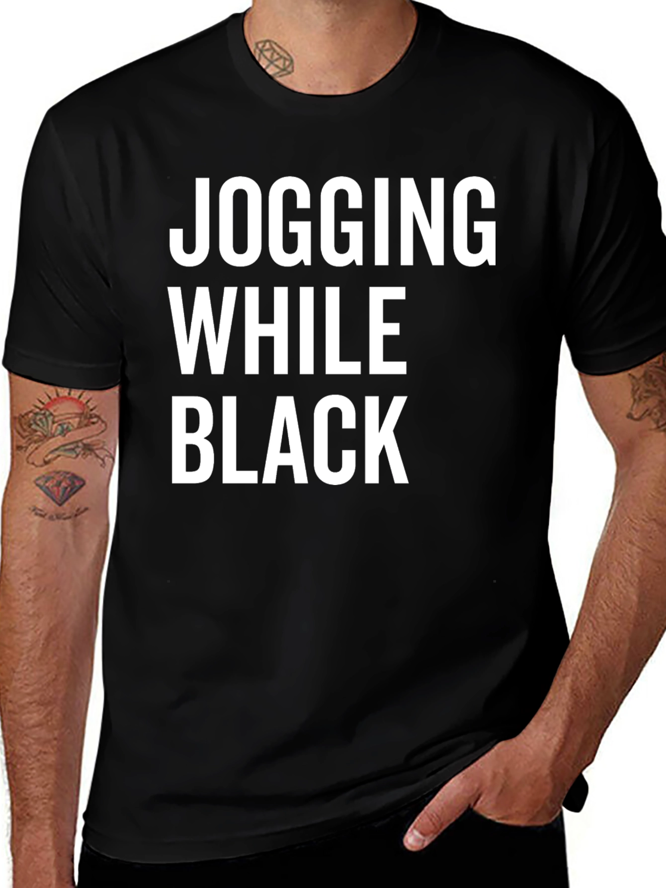 Variant 24 of Jogging While Black Graphic Tee