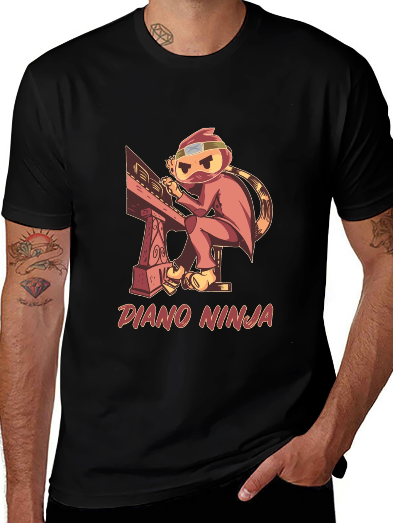 Variant 21 of Piano Ninja Black Graphic Tee