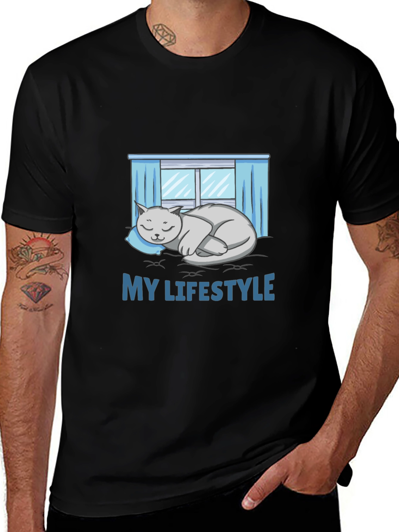 Variant 26 of My Lifestyle Cat Nap Black T-Shirt