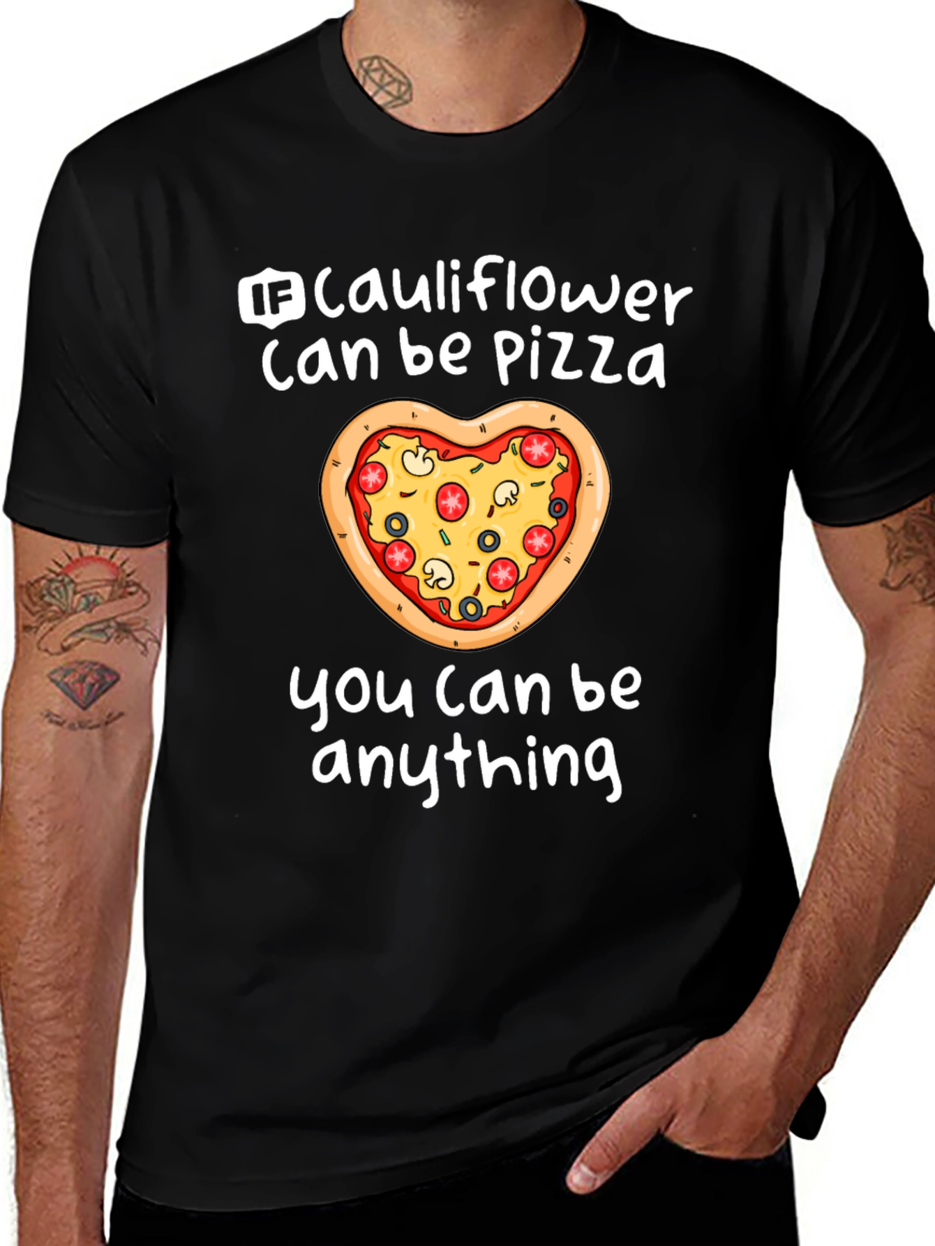 Variant 22 of Cauliflower Pizza T-Shirt - Inspirational Graphic Tee
