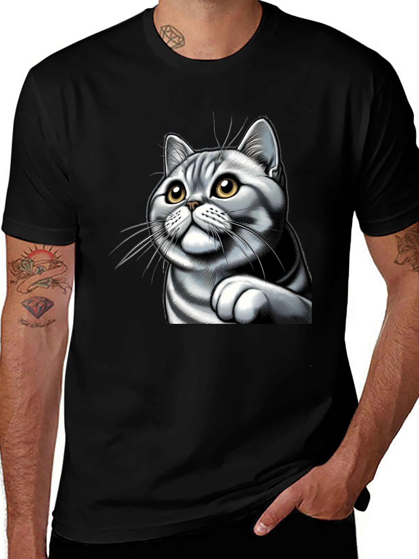 Variant 10 of Cat Graphic Tee - Cute Kitten Design