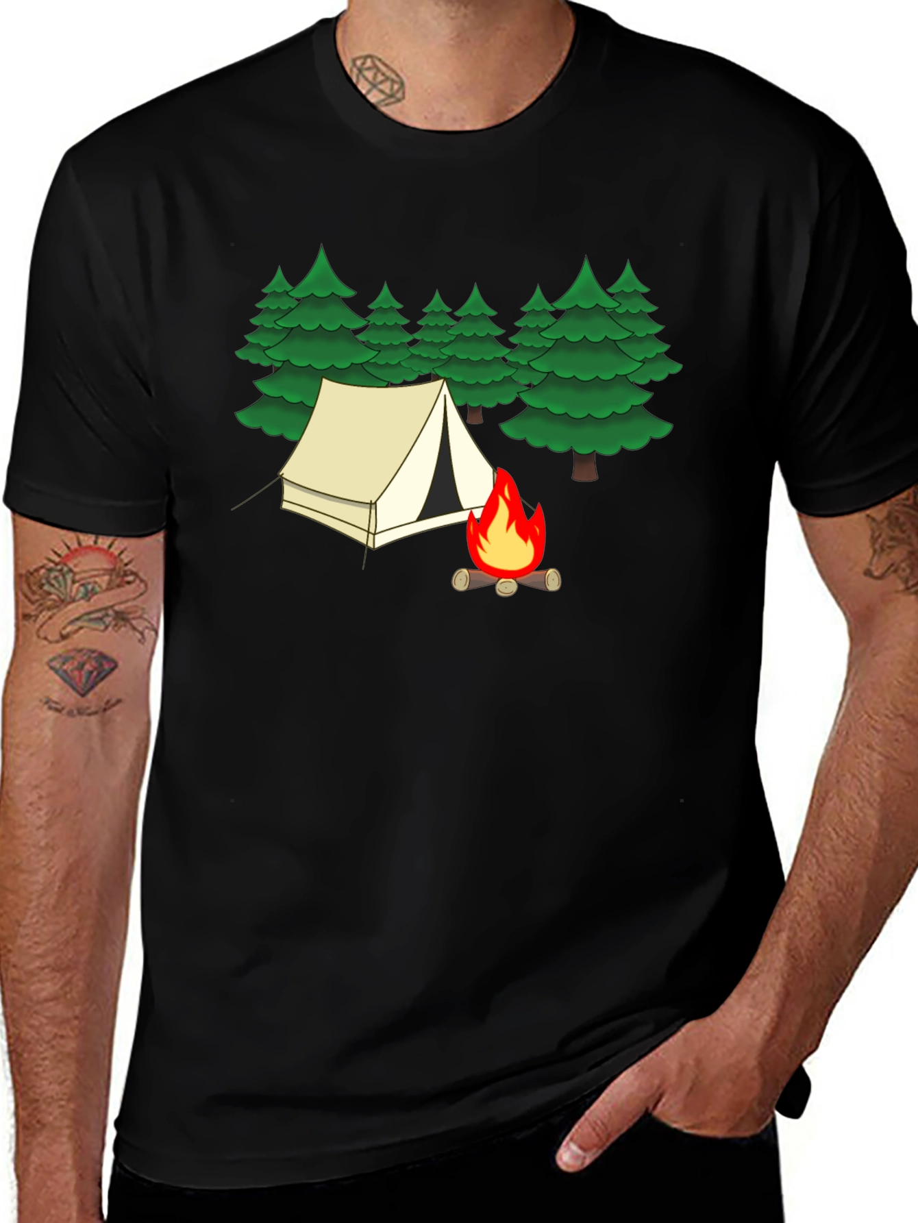 Variant 4 of Camping Adventure T-Shirt - Forest Scene