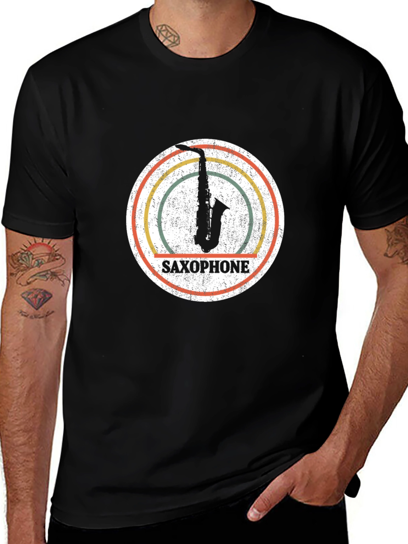 Variant 11 of Saxophone Graphic Tee - Vintage Style Music Lover T-Shirt