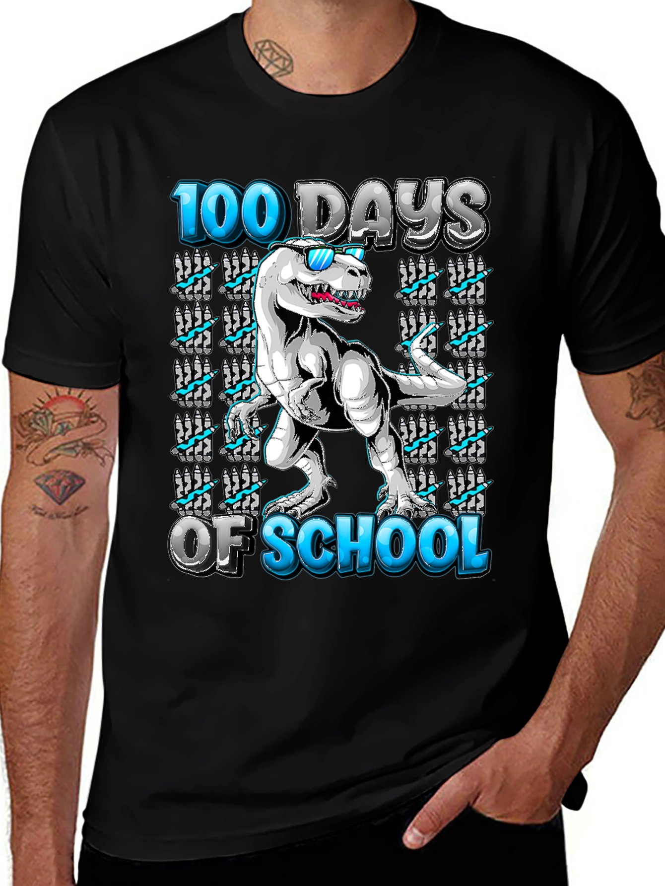 Variant 20 of 100 Days of School Dinosaur T-Shirt