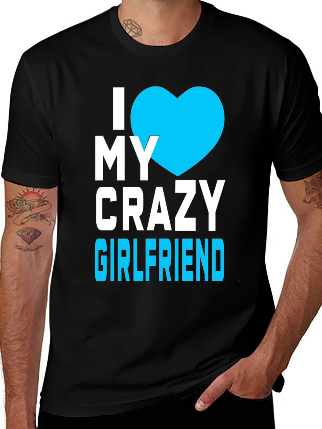 I Heart My Crazy Girlfriend Black T-Shirt