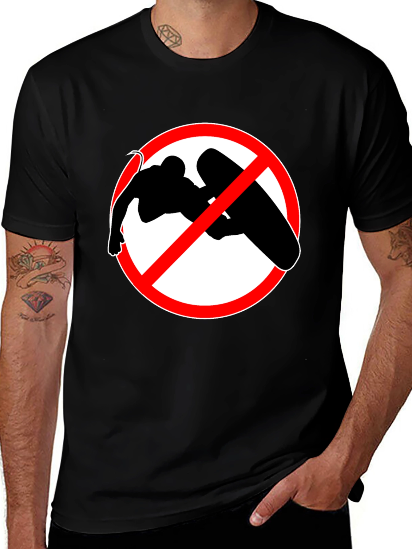 Variant 10 of No Skateboarding Black T-Shirt