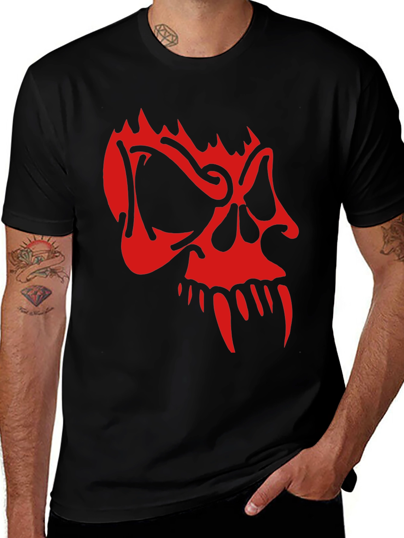 Variant 28 of Skull Graphic Black T-Shirt