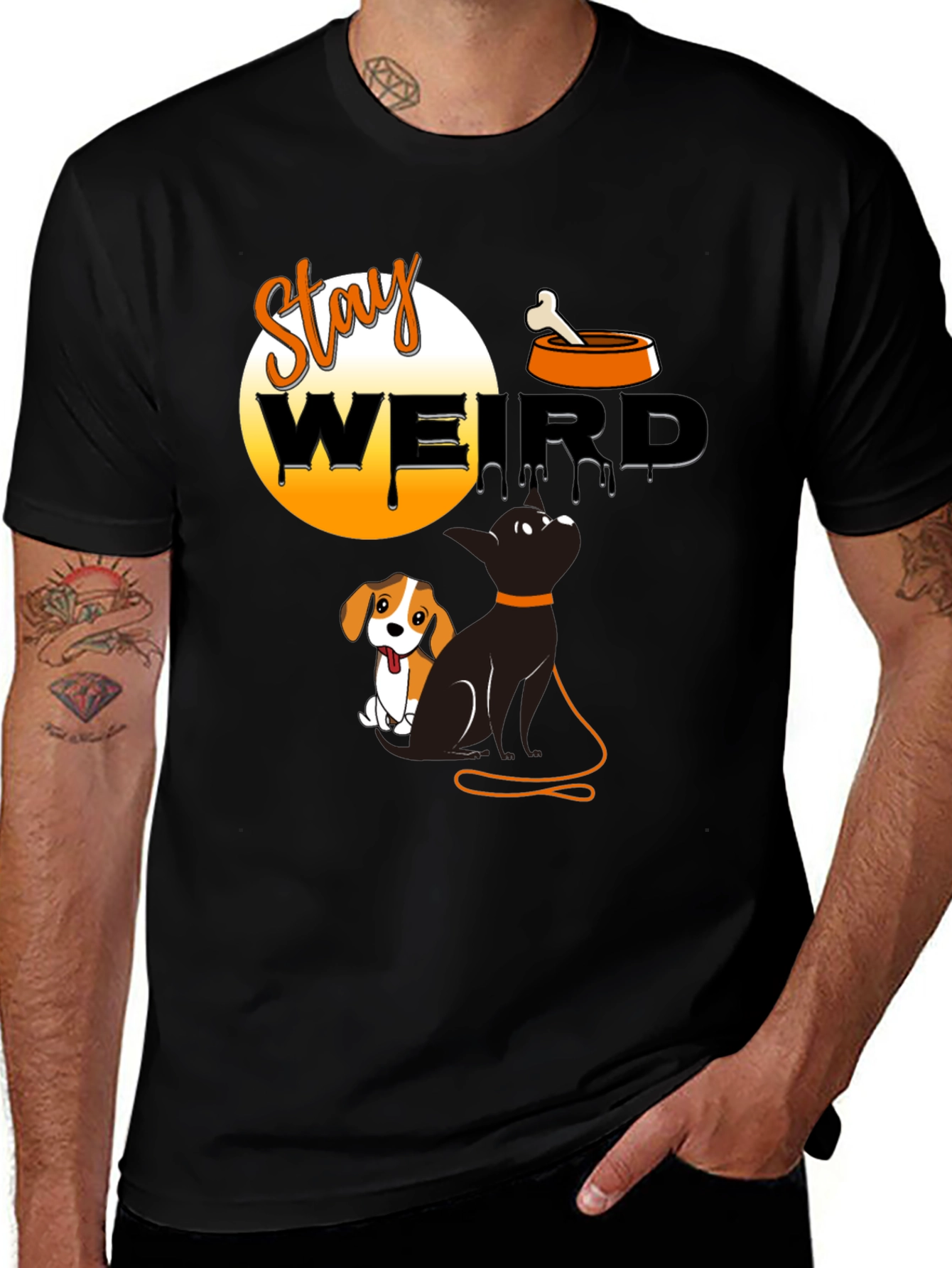 Variant 20 of Stay Weird T-Shirt Cat and Dog