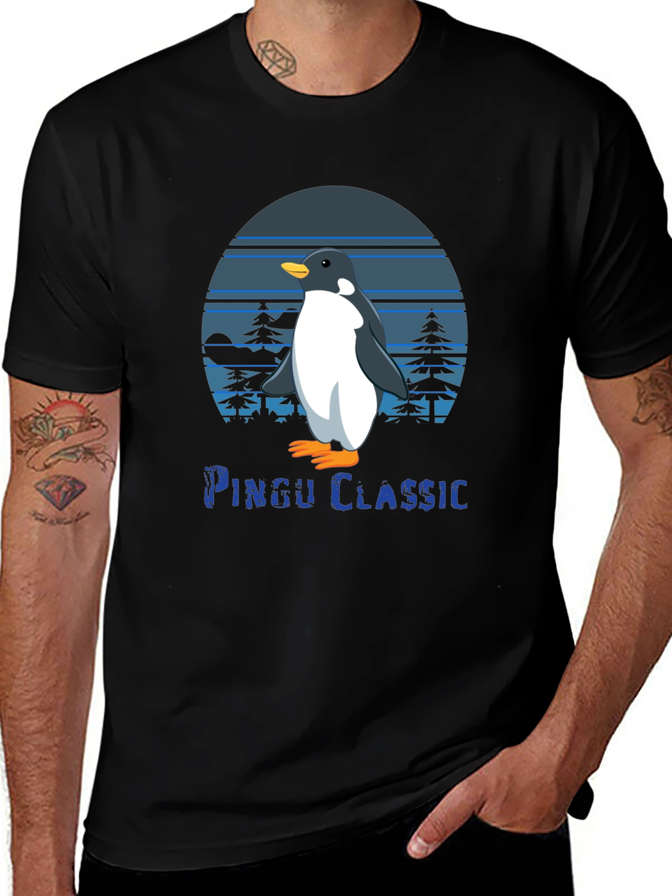Variant 6 of Pingu Classic Black Graphic Tee