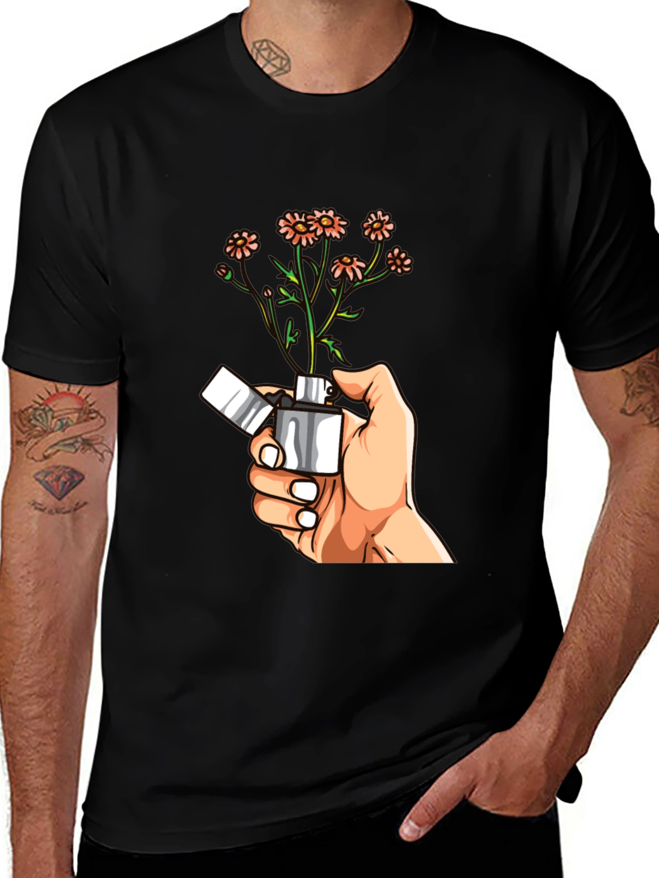 Variant 6 of Floral Lighter Graphic T-Shirt - Nature Tee