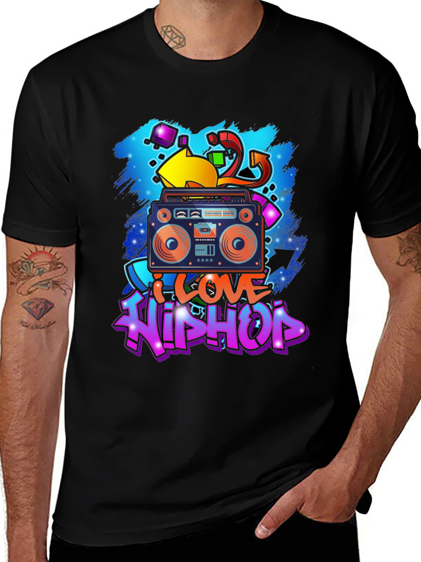 Variant 24 of I Love Hip Hop Graphic T-Shirt - Boombox
