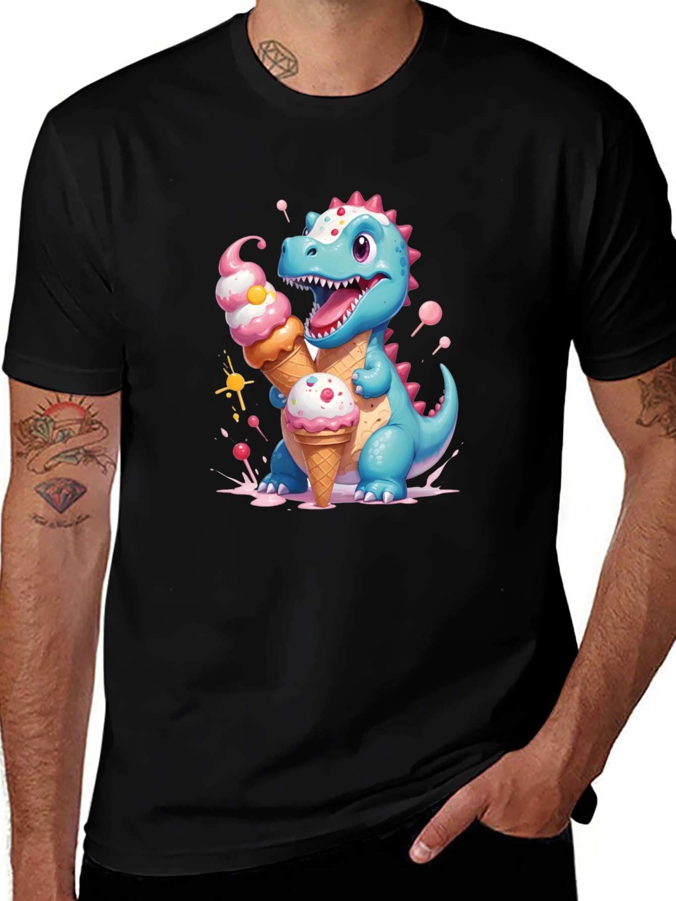 Variant 2 of Cute Dino Ice Cream T-Shirt