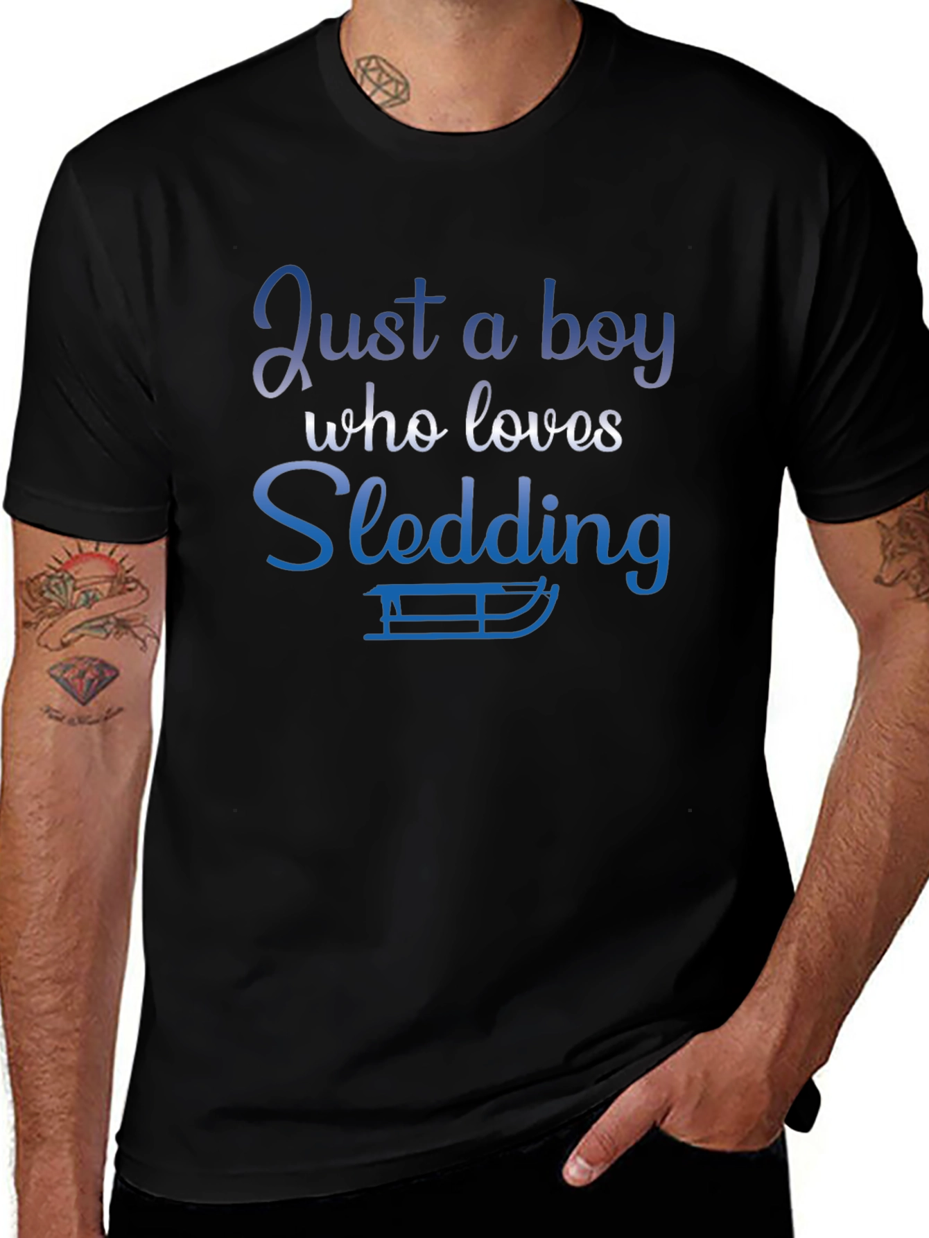Just A Boy Who Loves Sledding T-Shirt