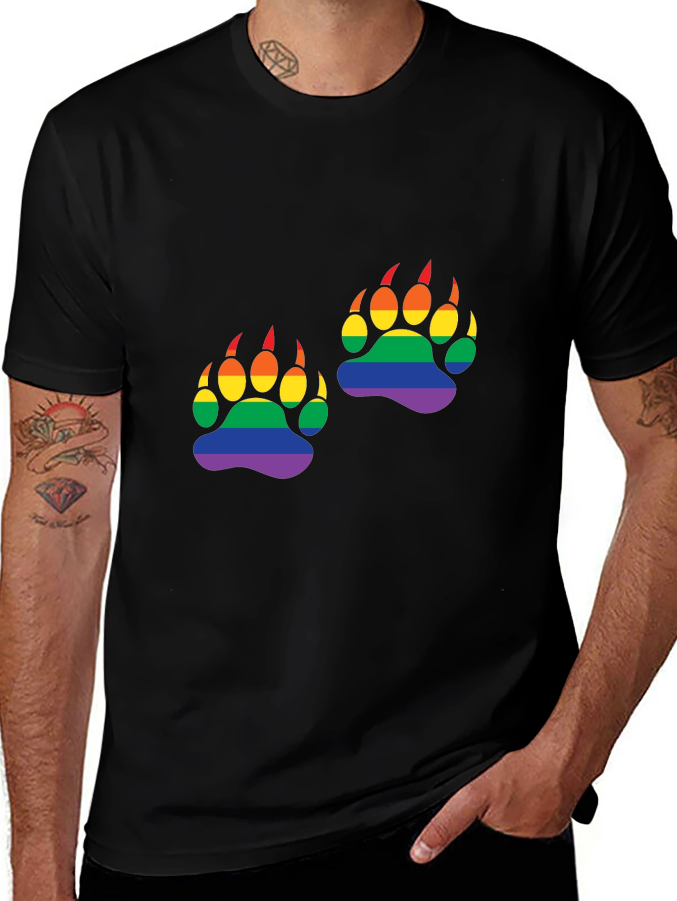 Variant 11 of Rainbow Bear Paw Print T-Shirt