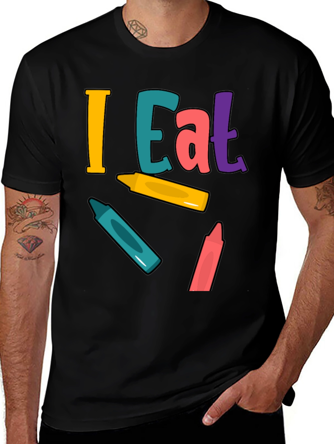 Variant 11 of I Eat Crayons T-Shirt Funny Colorful Graphic Tee