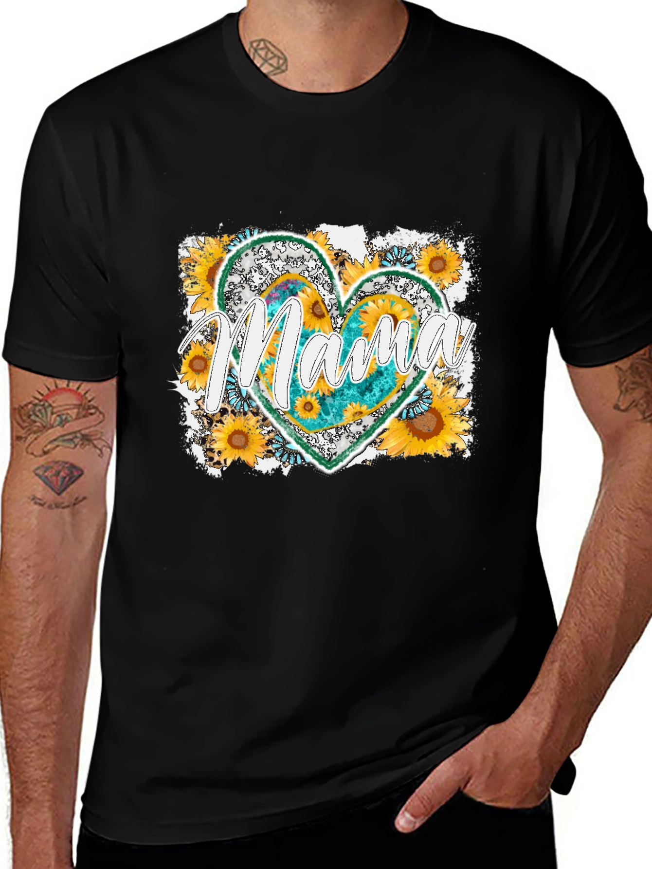 Variant 18 of Mama Sunflower Heart T-Shirt