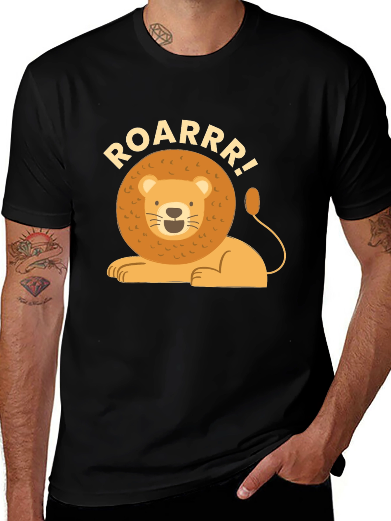 Variant 18 of Roar! Lion Graphic Tee - Stylish Black T-Shirt