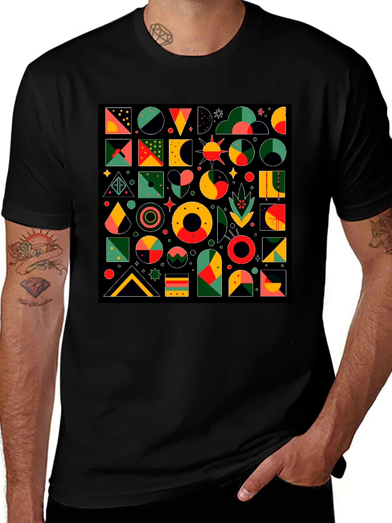 Variant 14 of Geometric Pattern T-Shirt - Stylish Abstract Design