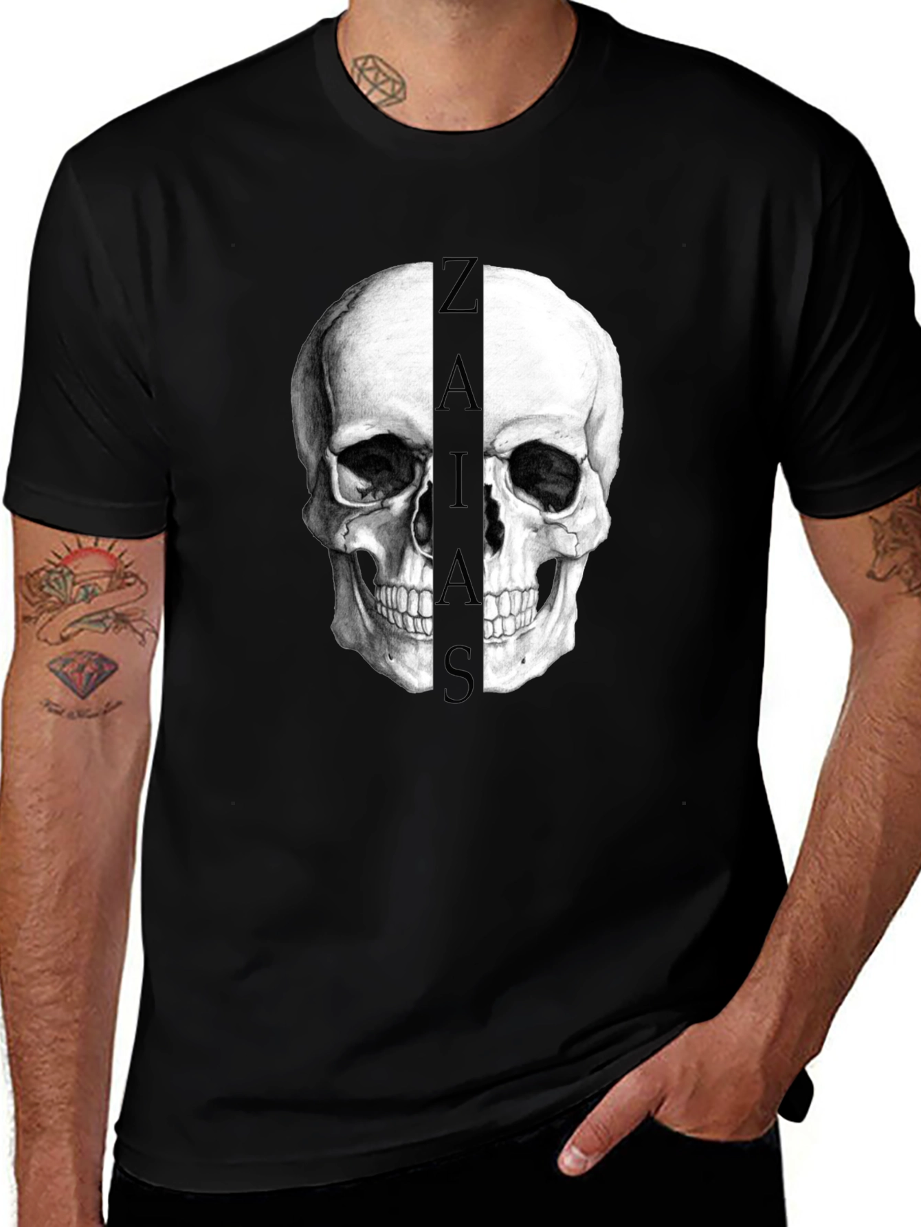 Variant 27 of Skull Graphic T-Shirt -  ZAIAIS Print - Cool Streetwear