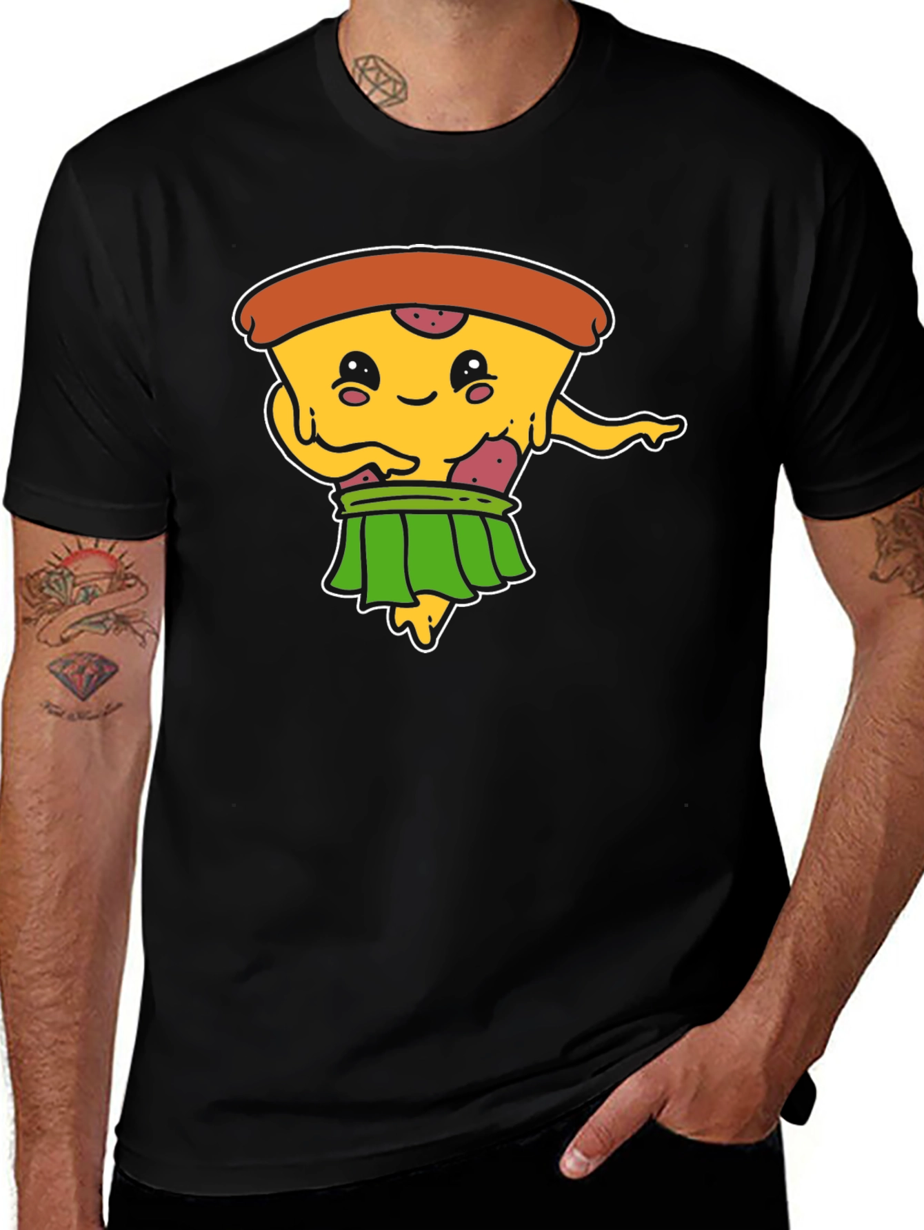 Variant 6 of Pizza Hula Dancer Black T-Shirt