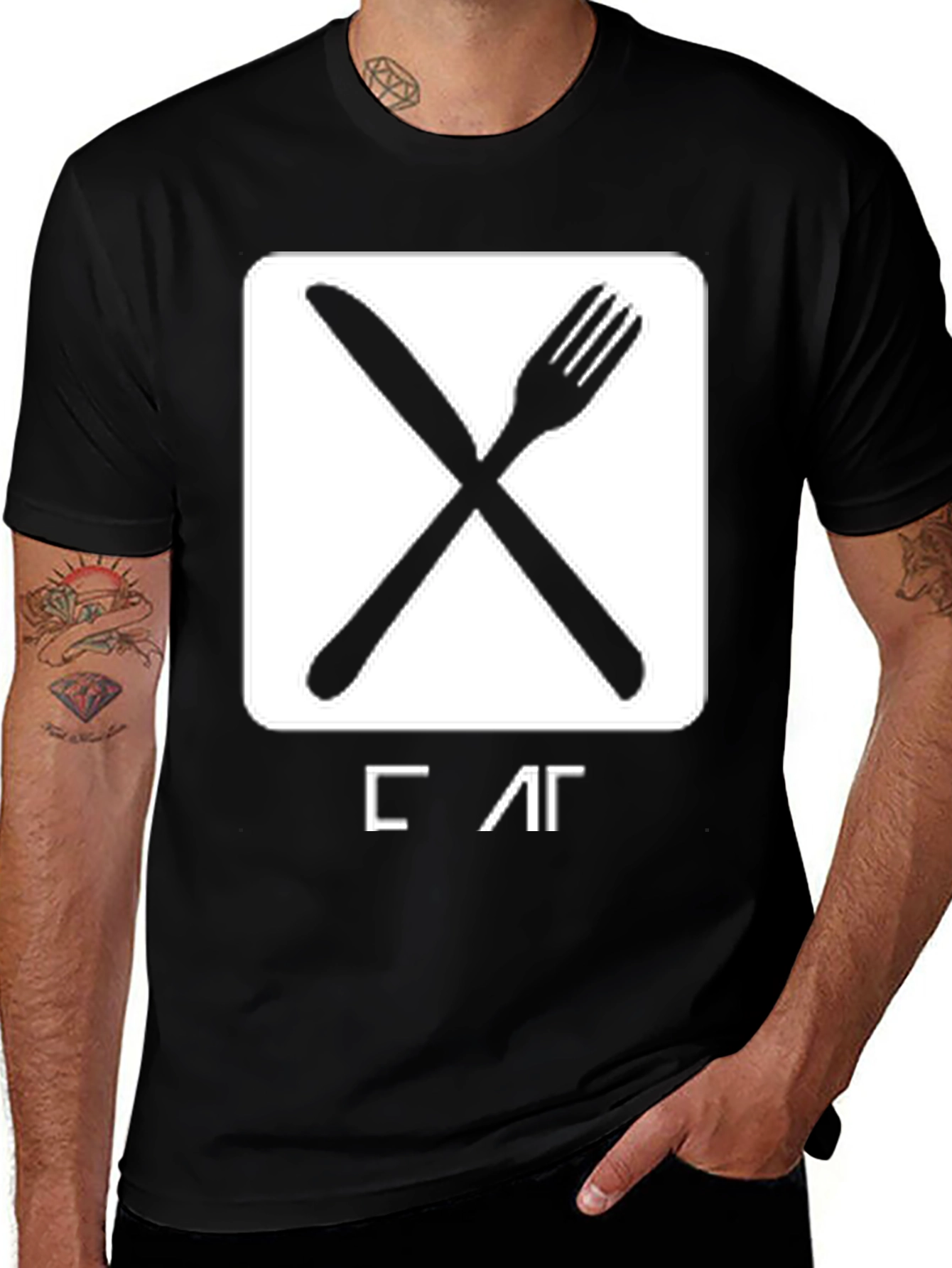 Variant 24 of Gastronomy T-Shirt - Knife & Fork Graphic Tee