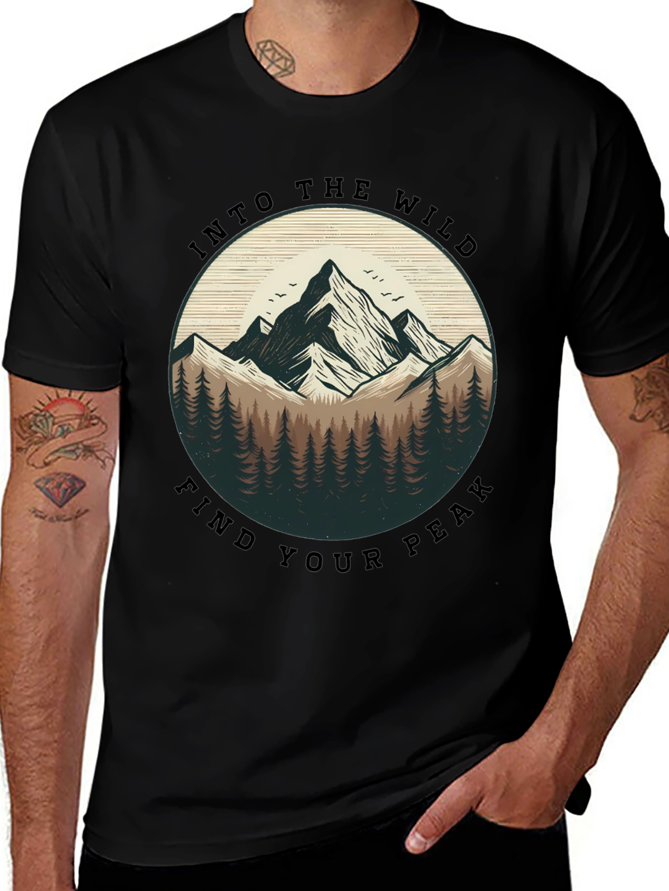 Variant 18 of Into the Wild Graphic Tee - Find Your Peak