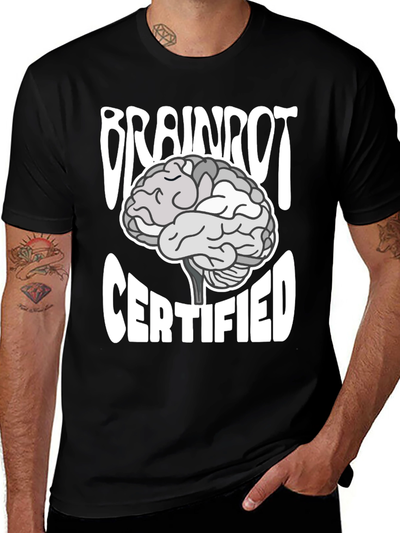 Variant 5 of Brainrot Certified T-Shirt - Funny Graphic Tee