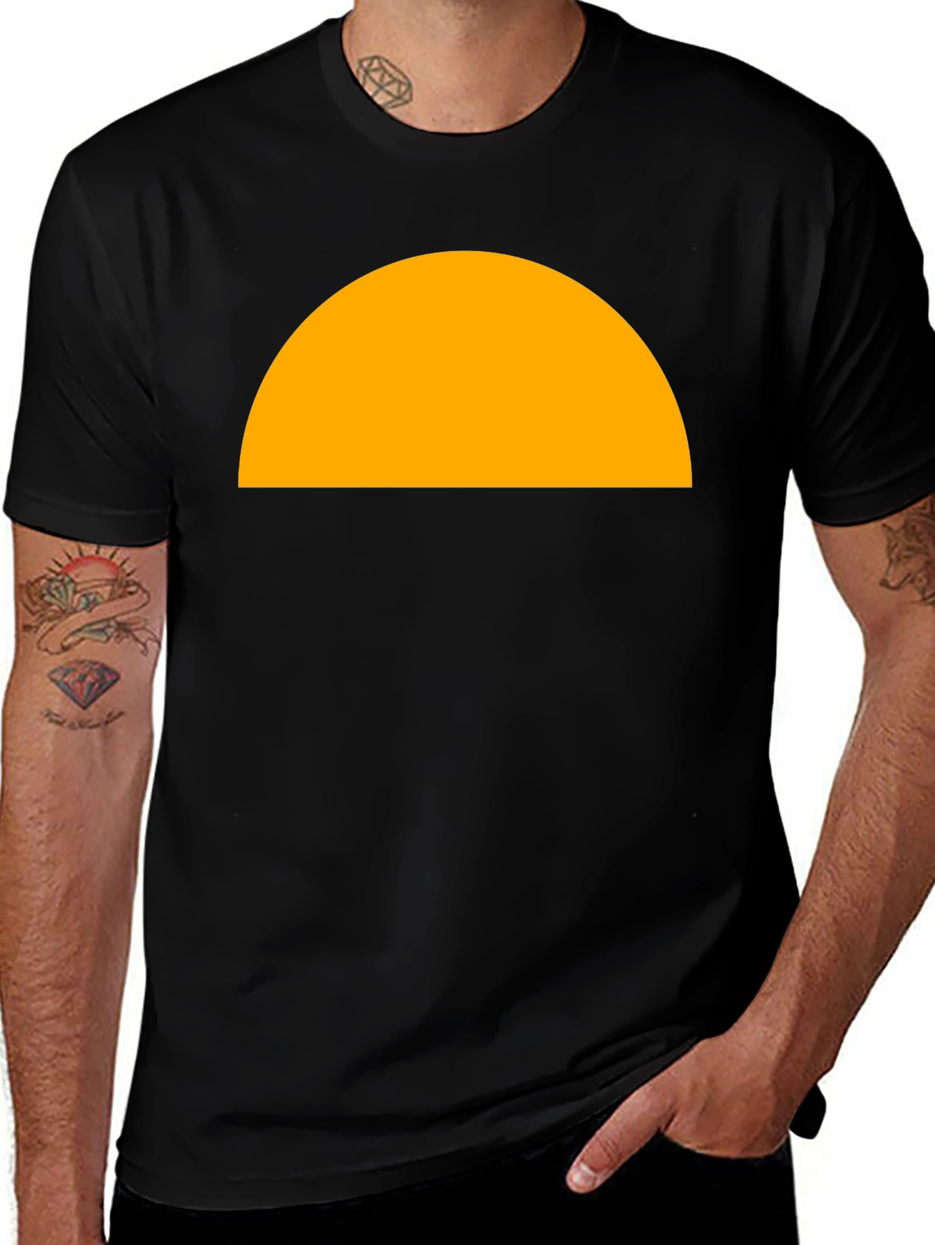Variant 30 of Abstract Graphic Tee - Half Circle Design