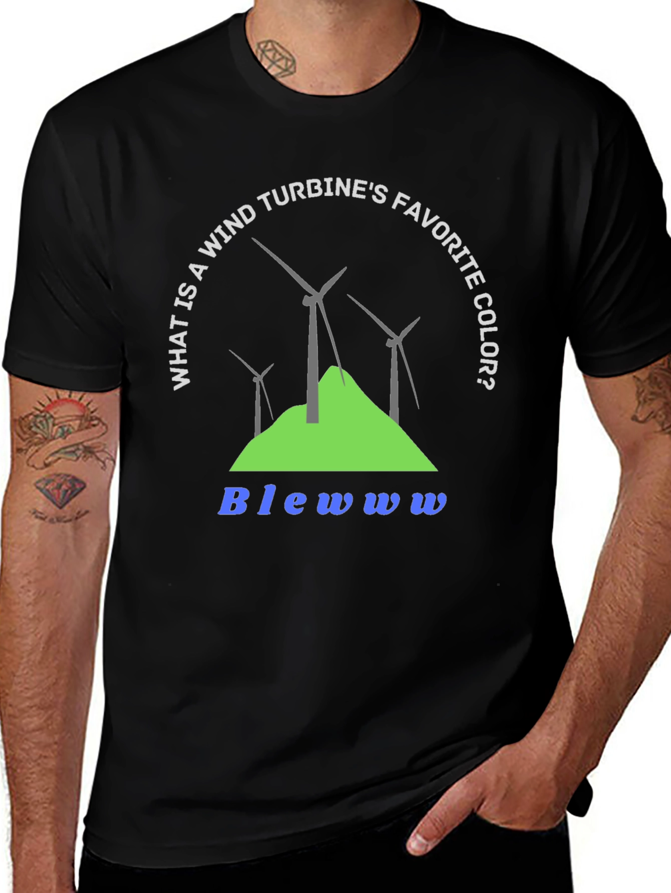 Variant 21 of Funny Wind Turbine Pun T-Shirt