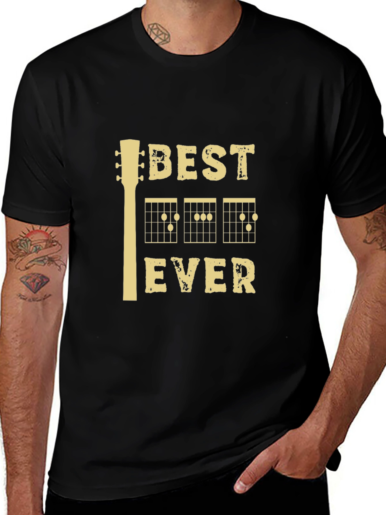 Variant 7 of Best Guitar Ever Graphic Tee - Black Casual T-Shirt