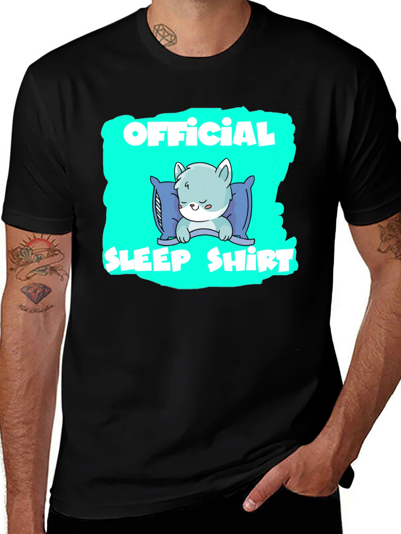 Variant 22 of Official Sleep Shirt - Cute Cartoon Cat T-Shirt