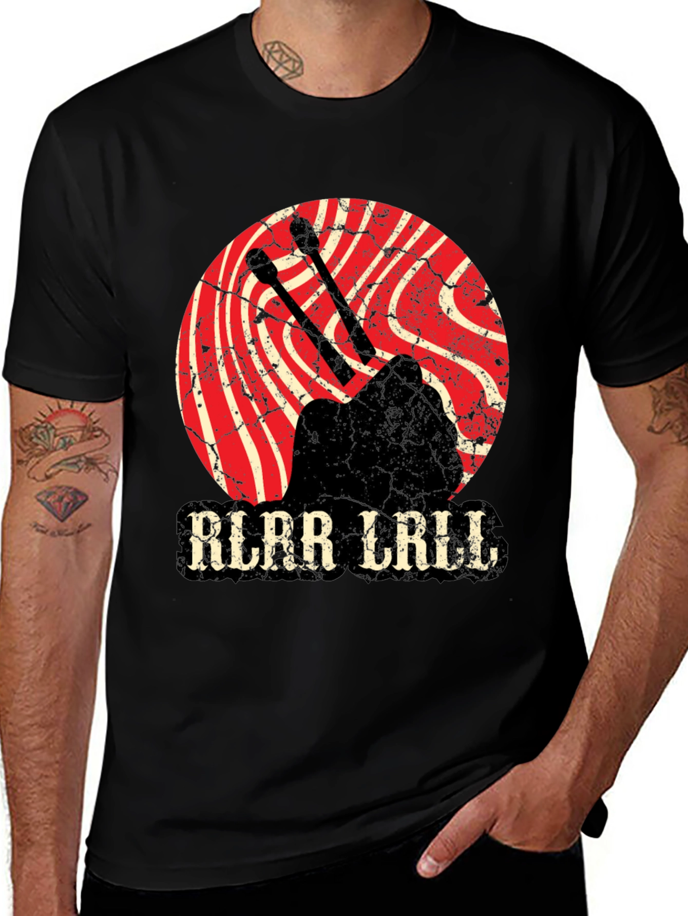 Variant 30 of Vintage Style Drummer T-Shirt - Rlar Lrill Design