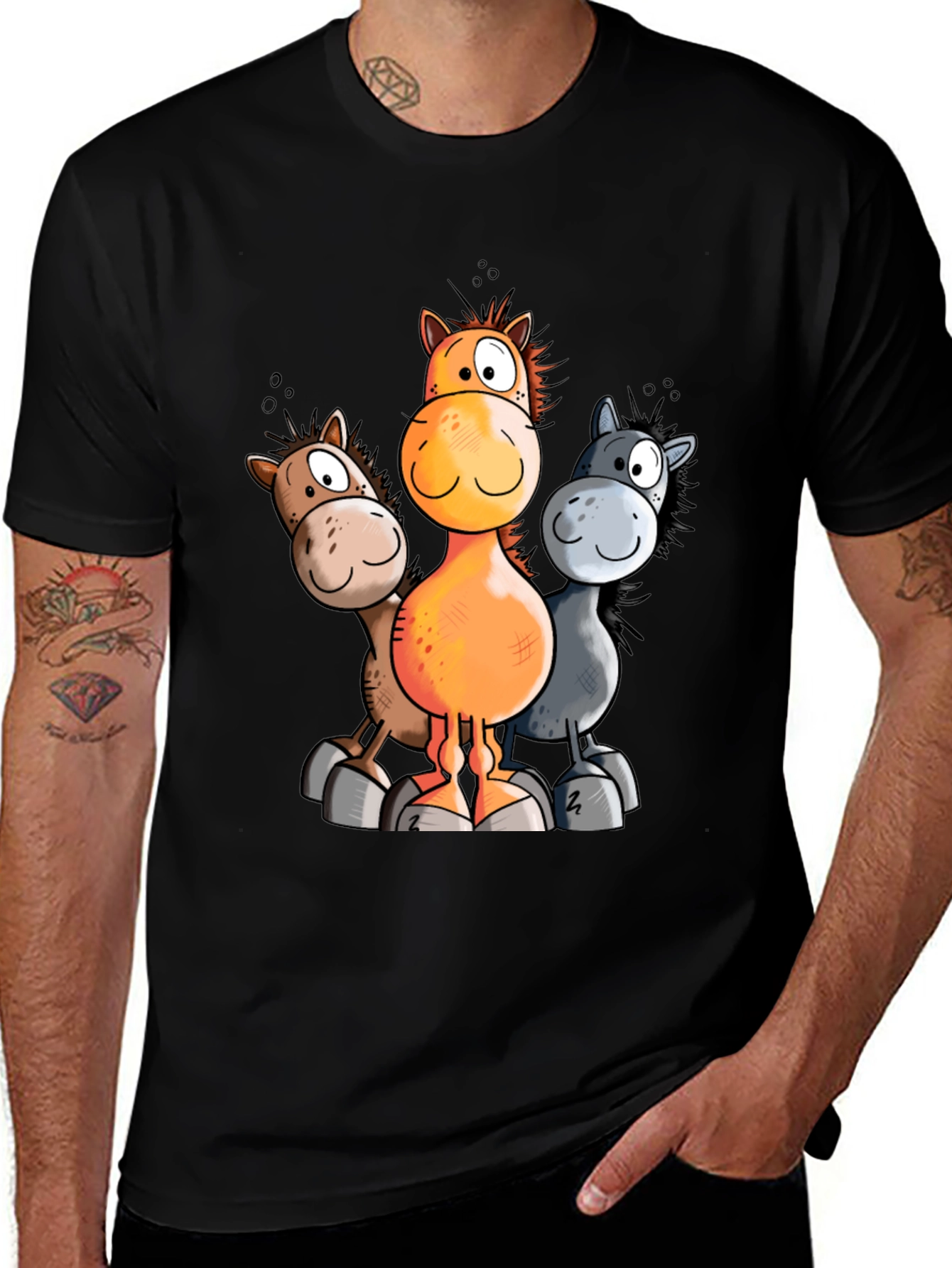 Variant 12 of Cartoon Horse T-Shirt - Funny Animal Graphic Tee
