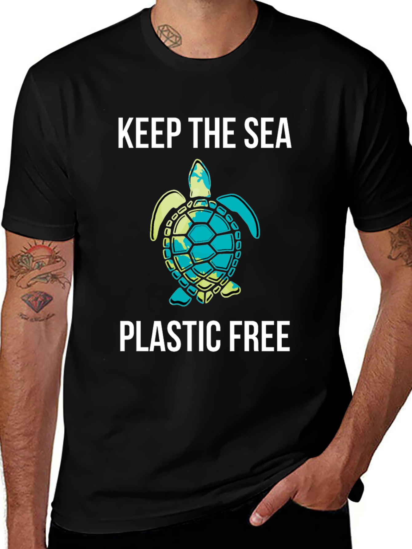 Black Keep The Sea Plastic Free Tee main image