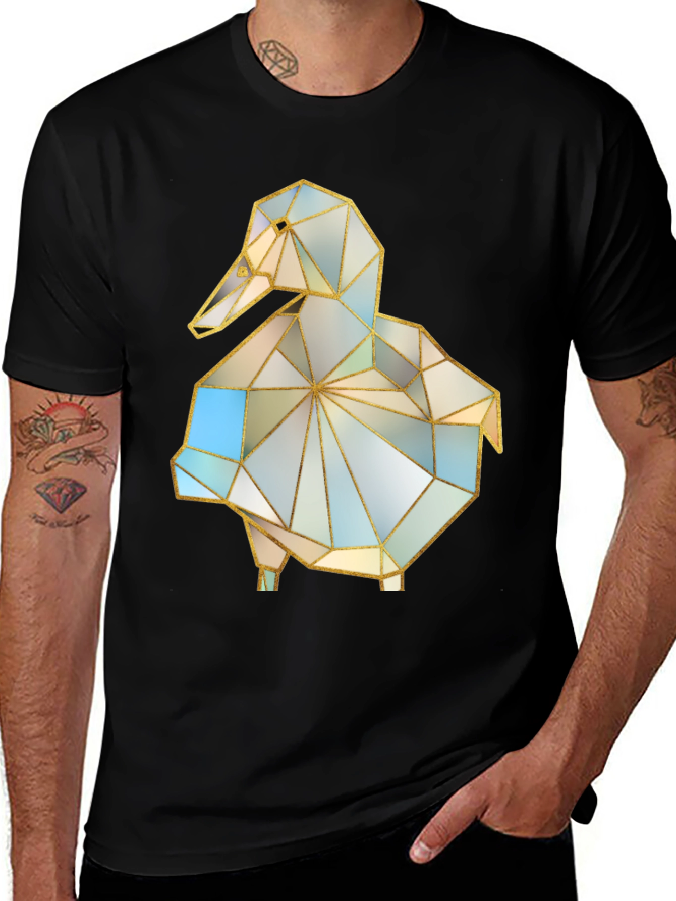 Variant 4 of Geometric Duck Graphic Tee - Stylish Modern Design