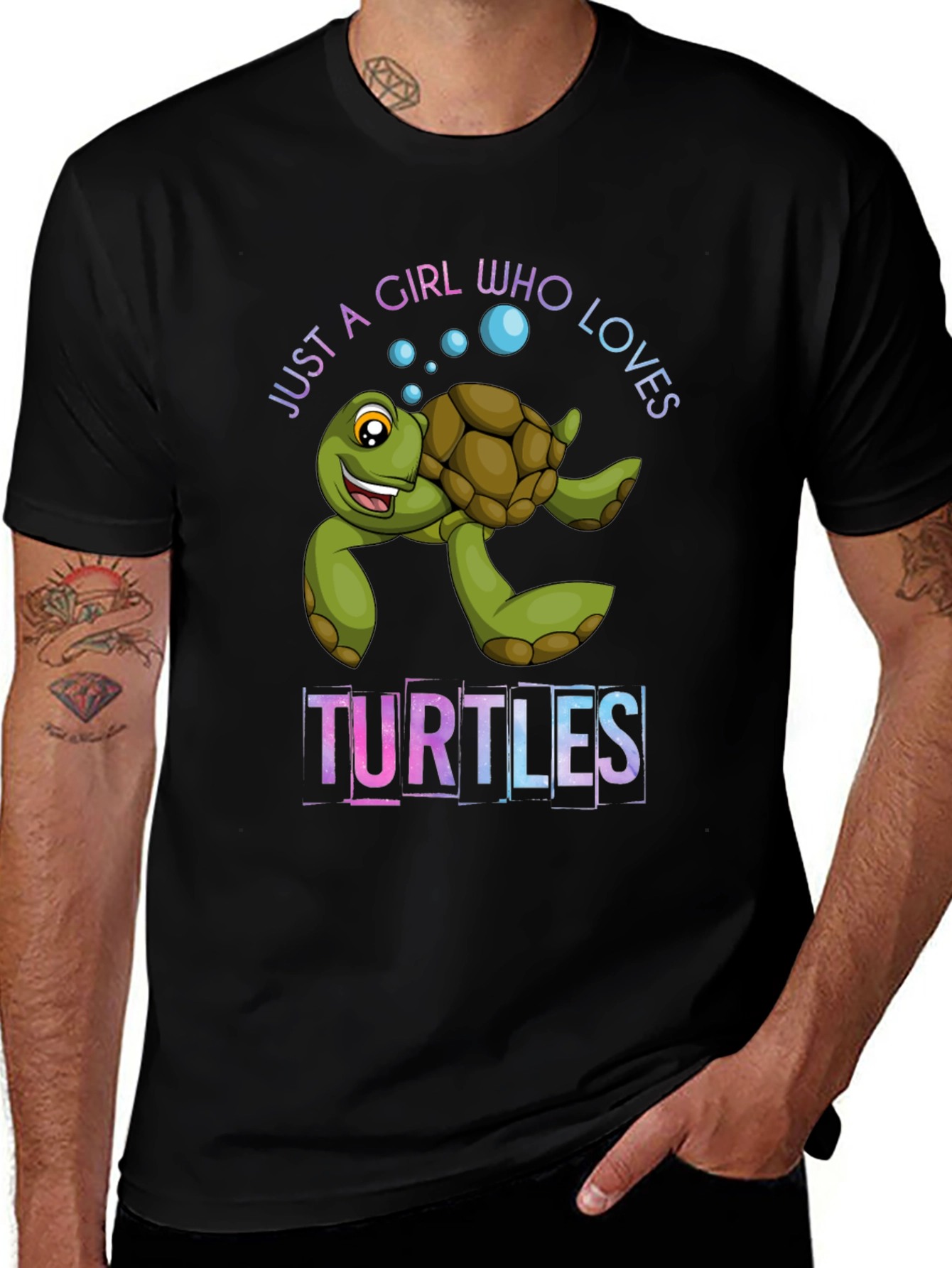 Variant 21 of Girl Who Loves Turtles Graphic T-Shirt