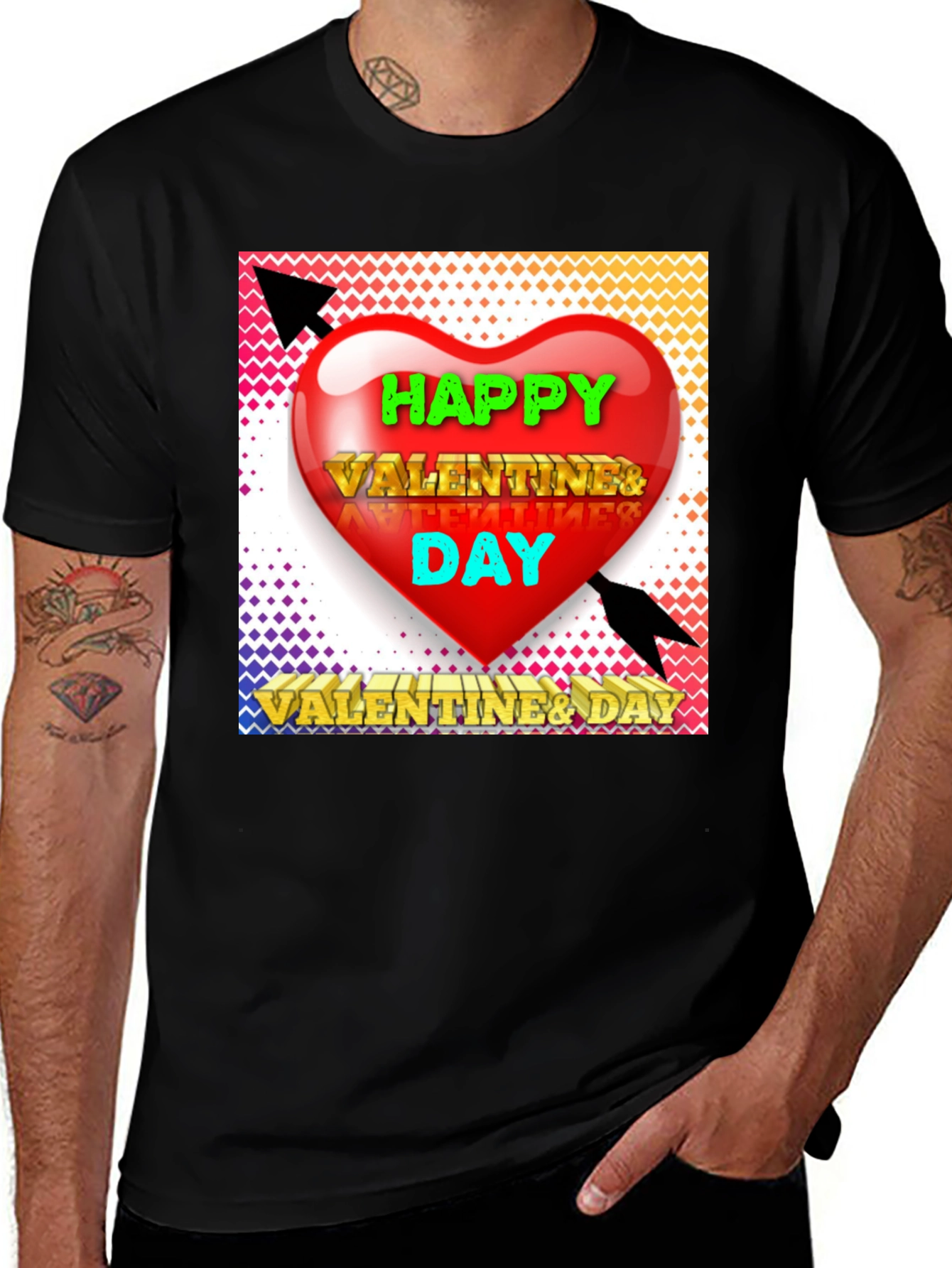 Variant 23 of Happy Valentine's Day T-Shirt, Heart Arrow Design