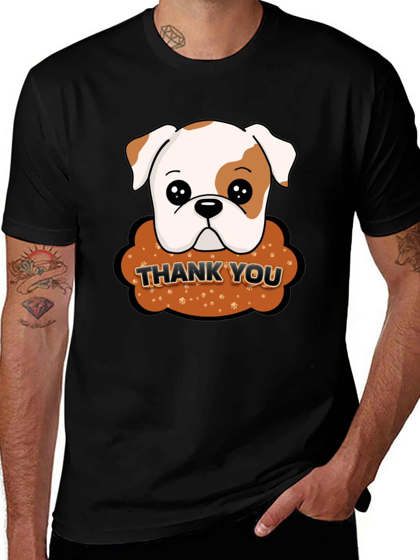 Variant 8 of Cute Bulldog Thank You Graphic T-Shirt