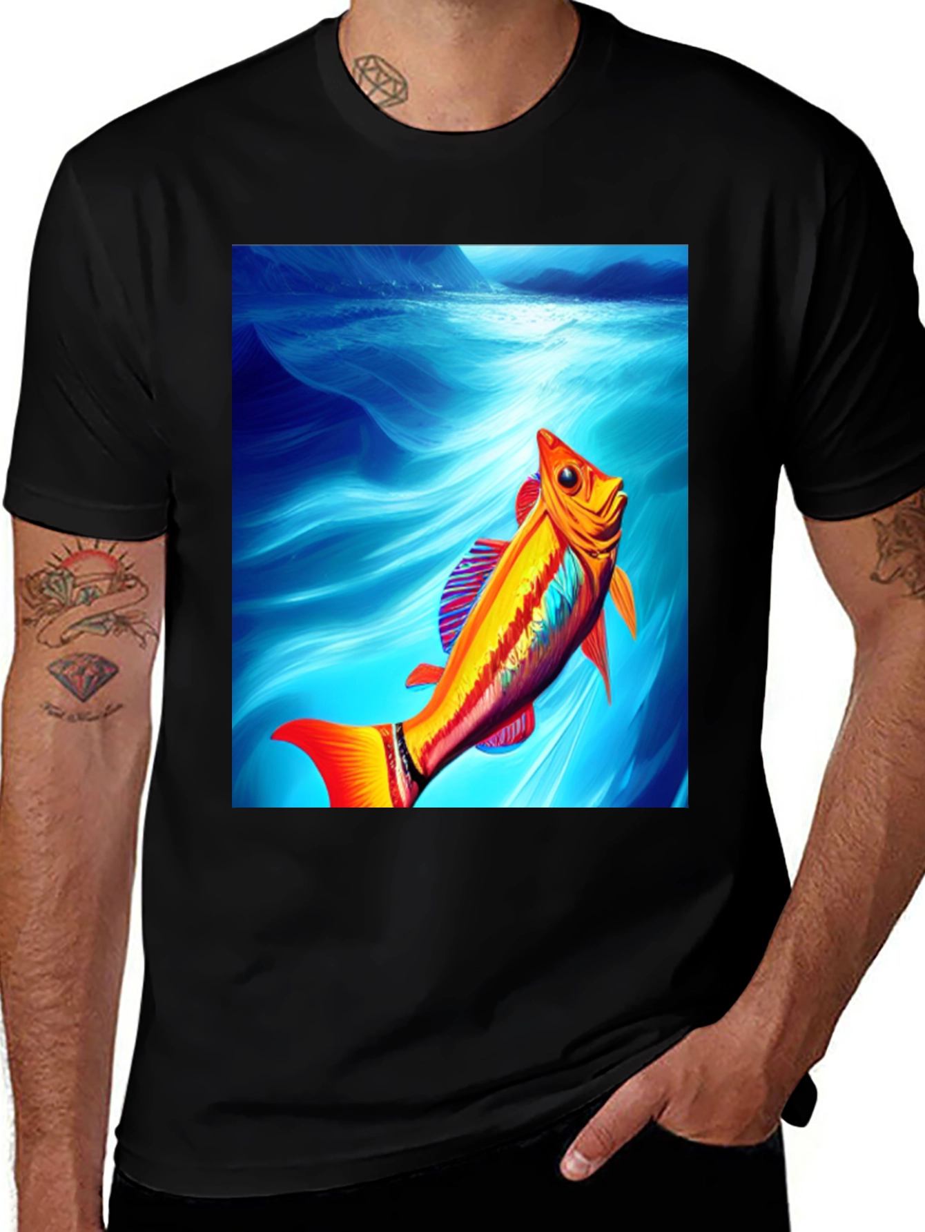 Variant 19 of Rainbow Fish Graphic Tee